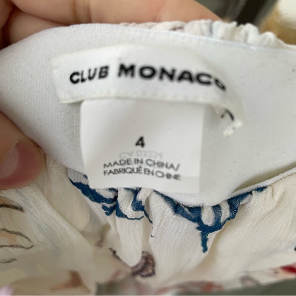 Club Monaco Lynix Seashell Print Summer White Silk Skirt Size 4 - Picture 10 of 13